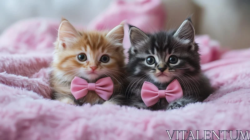 Cute Kittens with Bow Ties AI Image