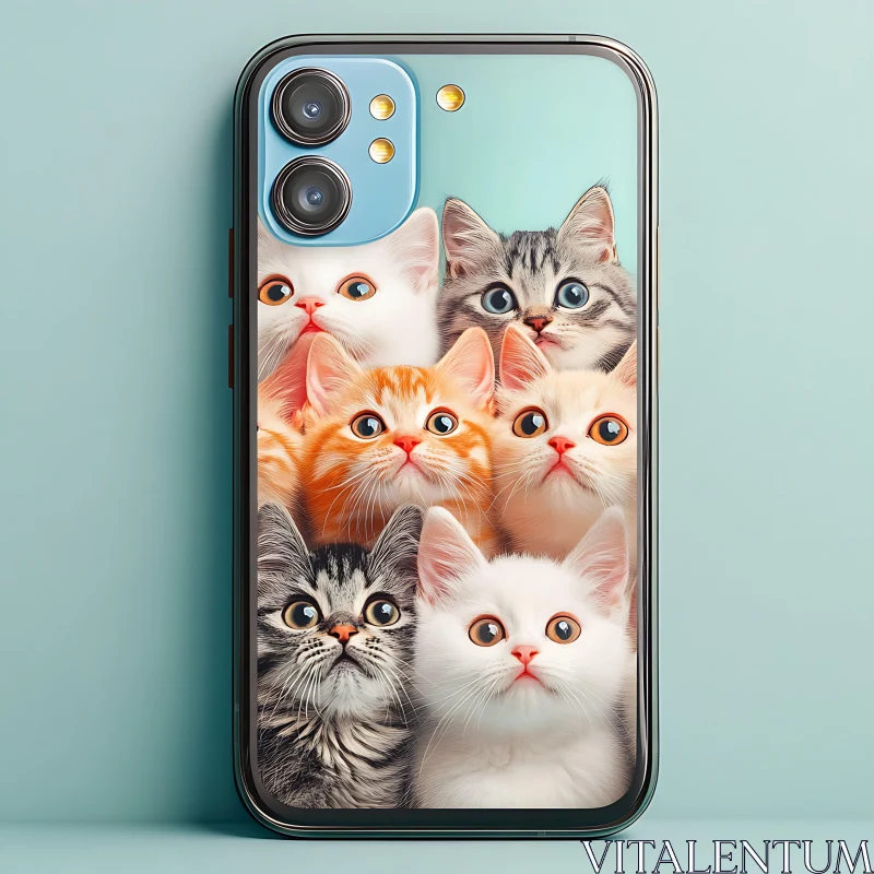 Cute Kittens Phone Case AI Image