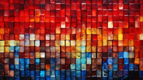 Colorful Glass Cubes Abstract Mosaic Art