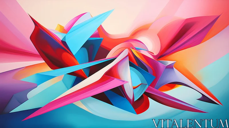 AI ART Energetic Abstract Painting - Colorful Artwork with Movement