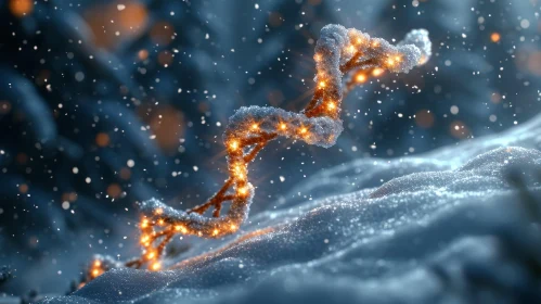 Mesmerizing Christmas Lights in the Snow: A Delicate and Realistic Depiction