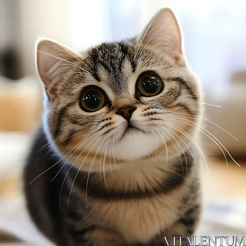 Cute Kitten with Expressive Eyes AI Image