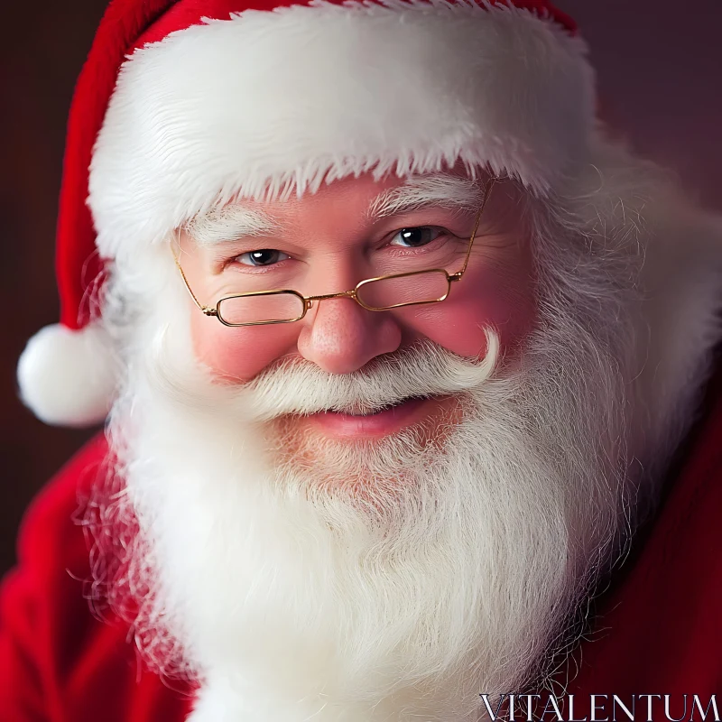 Festive Santa Claus Portrait AI Image