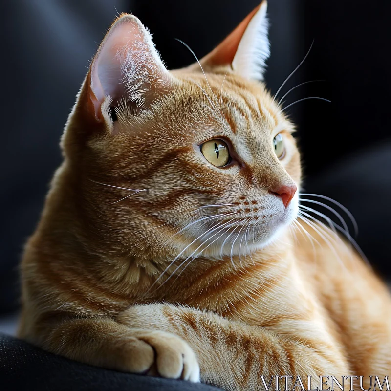 Ginger Cat with Striking Yellow Eyes AI Image