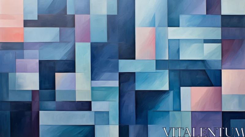 Blue Abstract Painting - Grid Movement Energy AI Image