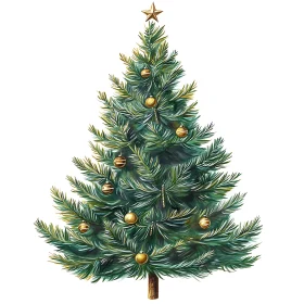 Holiday Decor: Christmas Tree with Golden Ornaments