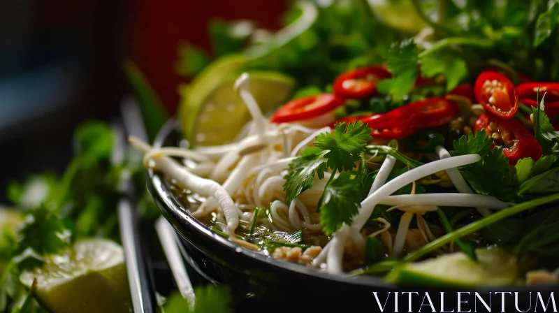 Delicious Vietnamese Pho Soup with Noodles and Beef AI Image