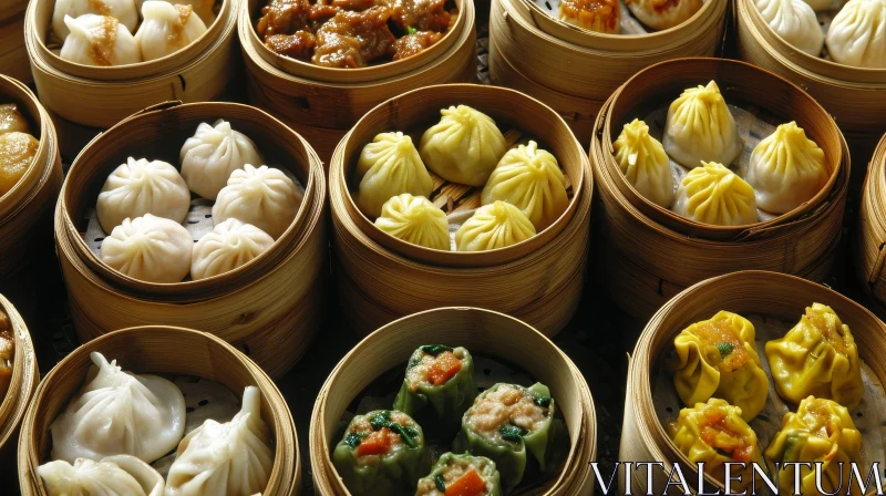 Exquisite Dim Sum Delights: A Visual Feast of Chinese Cuisine AI Image