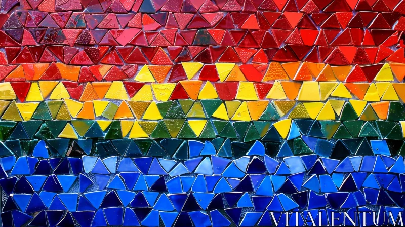 Rainbow Triangular Mosaic Art AI Image