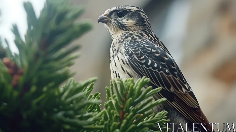 Close-up of a Majestic Bird of Prey Perched on a Branch AI Image