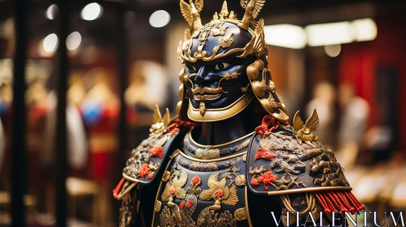 Intricate Japanese Samurai Armor Close-Up AI Image