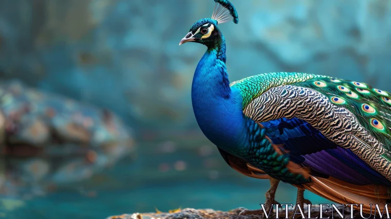 Stunning Peacock with Vibrant Colors and Intricate Patterns AI Image