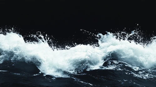 Powerful Wave Crash in the Ocean