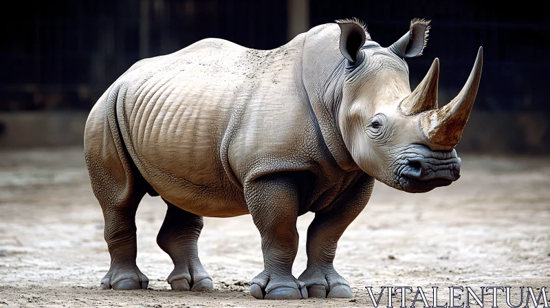 Rhinoceros in Natural Surroundings AI Image