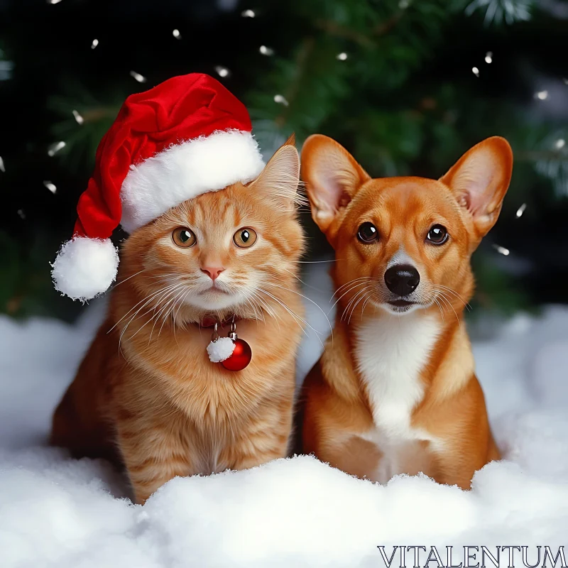 AI ART Holiday Cat and Dog