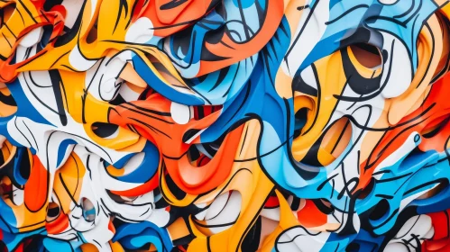 Colorful Abstract Composition - Intricate Shapes and Vivid Colors