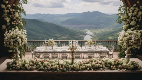 Elegant Hillside Wedding Setting Overlooking Countryside