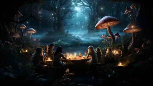 Gatherings in the Enchanted Forest: A Captivating Table of Mushrooms