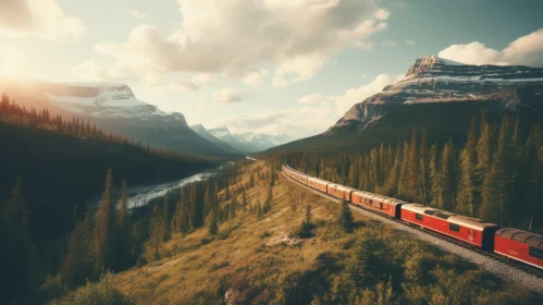 Tranquil Train Journey through the Canadian Mountains