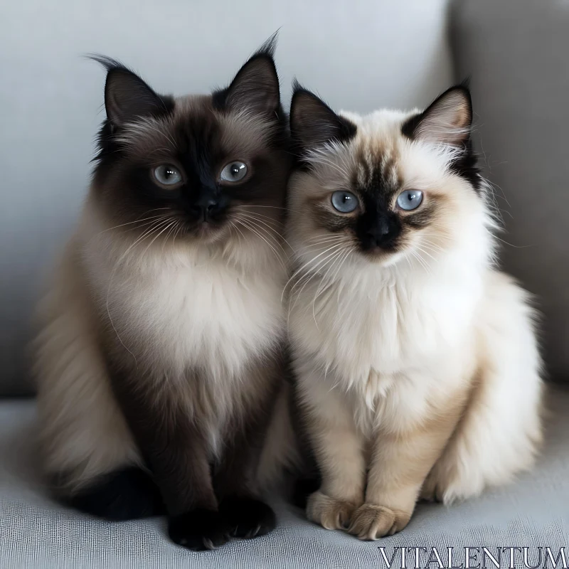 Cute Kittens with Striking Blue Eyes AI Image