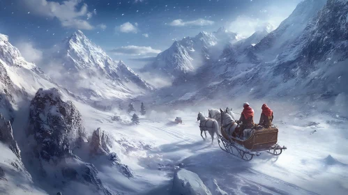 Majestic Winter Journey in the Mountains