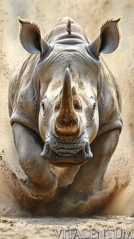 Rhinoceros in Action AI Image