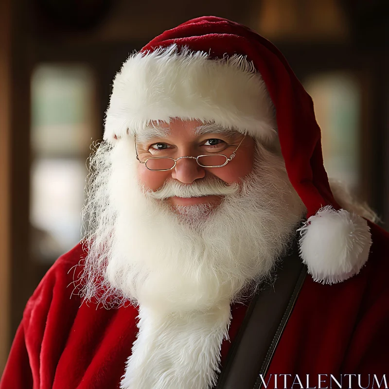 Santa Claus with White Beard and Glasses AI Image