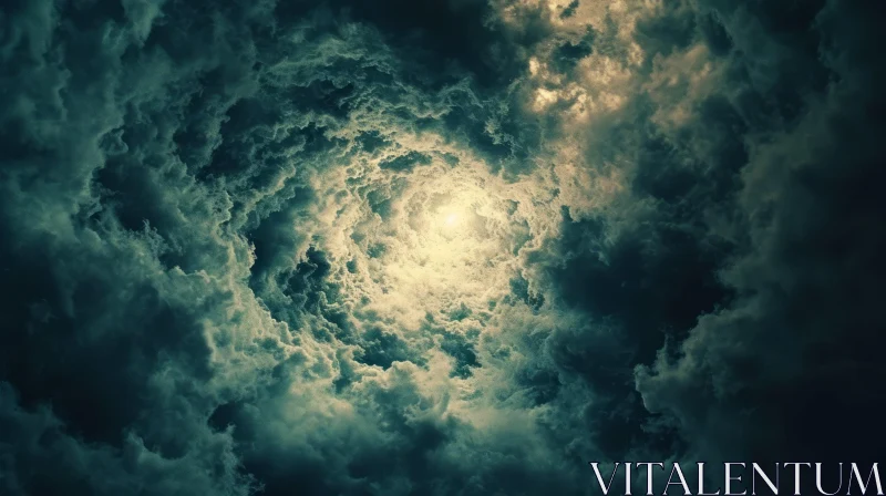 Dark Stormy Light: A Mysterious and Ethereal Image of Clouds AI Image