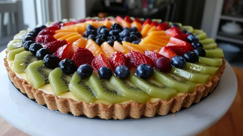 Delicious Fruit Tart with Fresh Fruits - Close-Up Photography