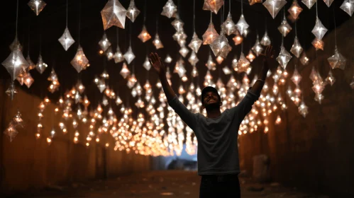 Glistening Paper Lanterns: A Captivating Installation Art