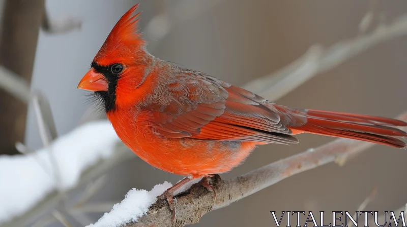 Northern Cardinal Perched on Branch | Bird Photography AI Image