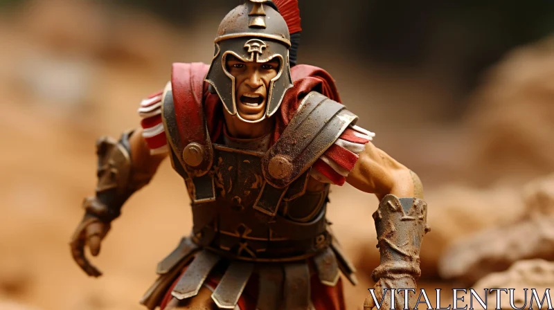 Roman Soldier in Battle Gear AI Image