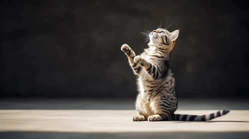Tabby Cat Portrait: Majestic Feline Pose