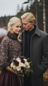 Winter Wedding in a Forest - Monochromatic Scandinavian Style