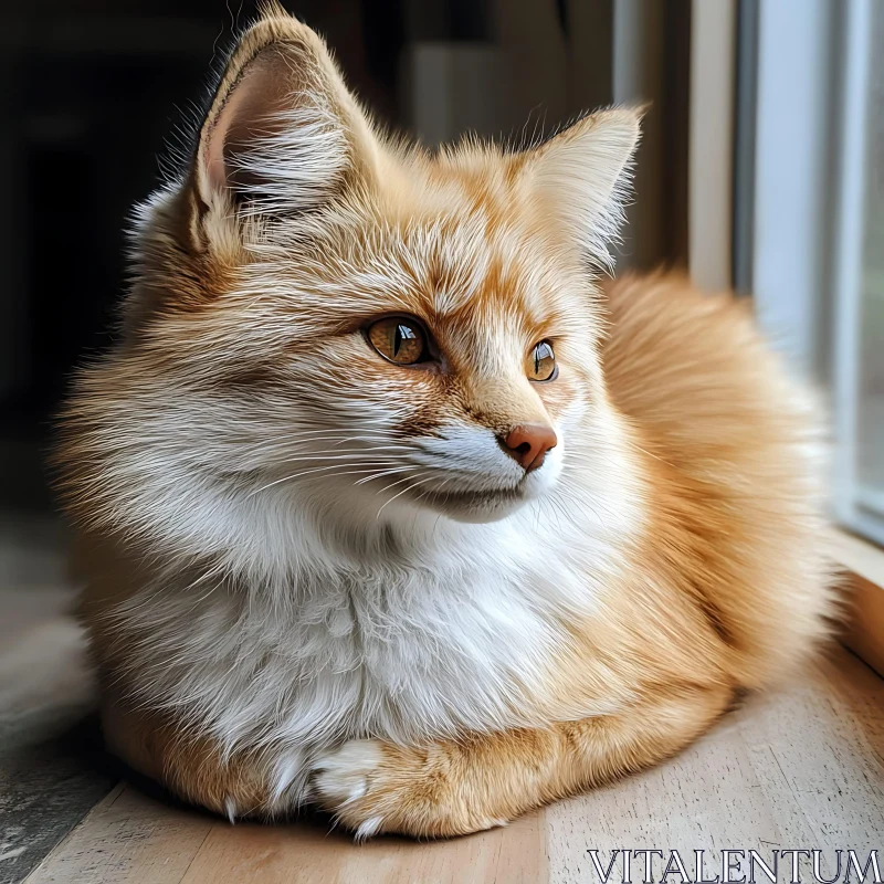 Portrait of a Serene Cat with Golden Eyes