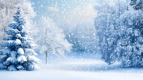 Snowy Winter Forest Scene
