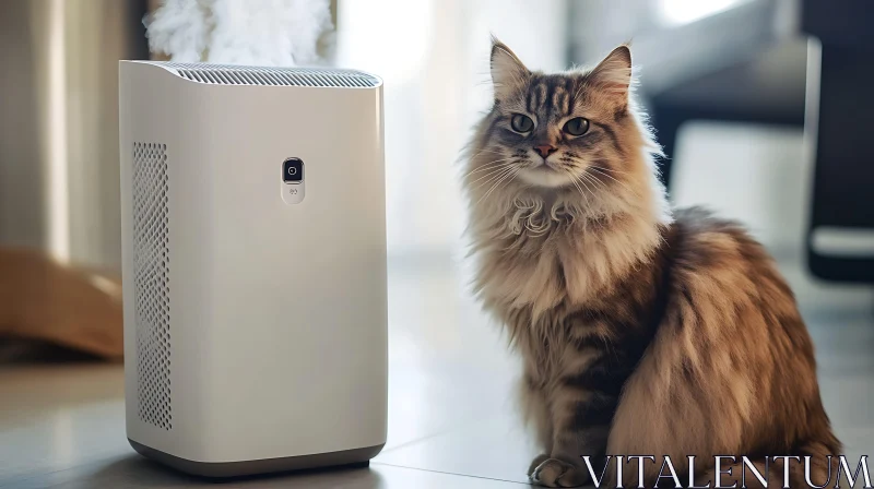 Modern Interior Featuring Cat and Air Purifier