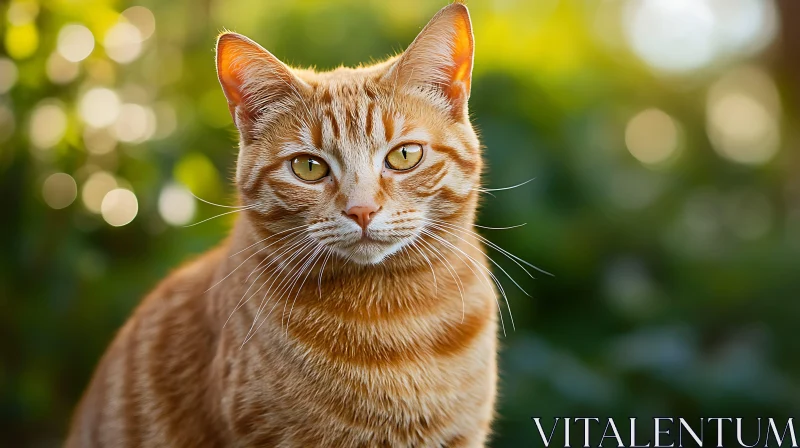 Detailed Tabby Cat Portrait in Natural Setting