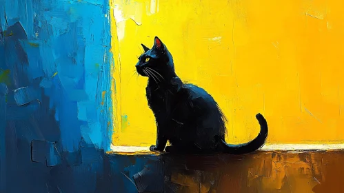 Contrasting Black Cat Art