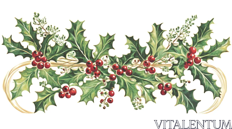 Classic Holiday Holly and Red Berries