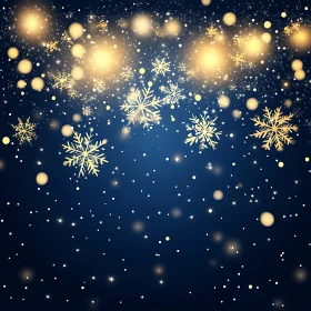 Holiday Winter Sky with Illuminated Snowflakes