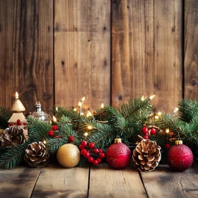 Rustic Holiday Garland with Ornaments