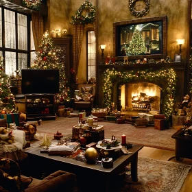 Cozy Christmas Decor in a Living Room