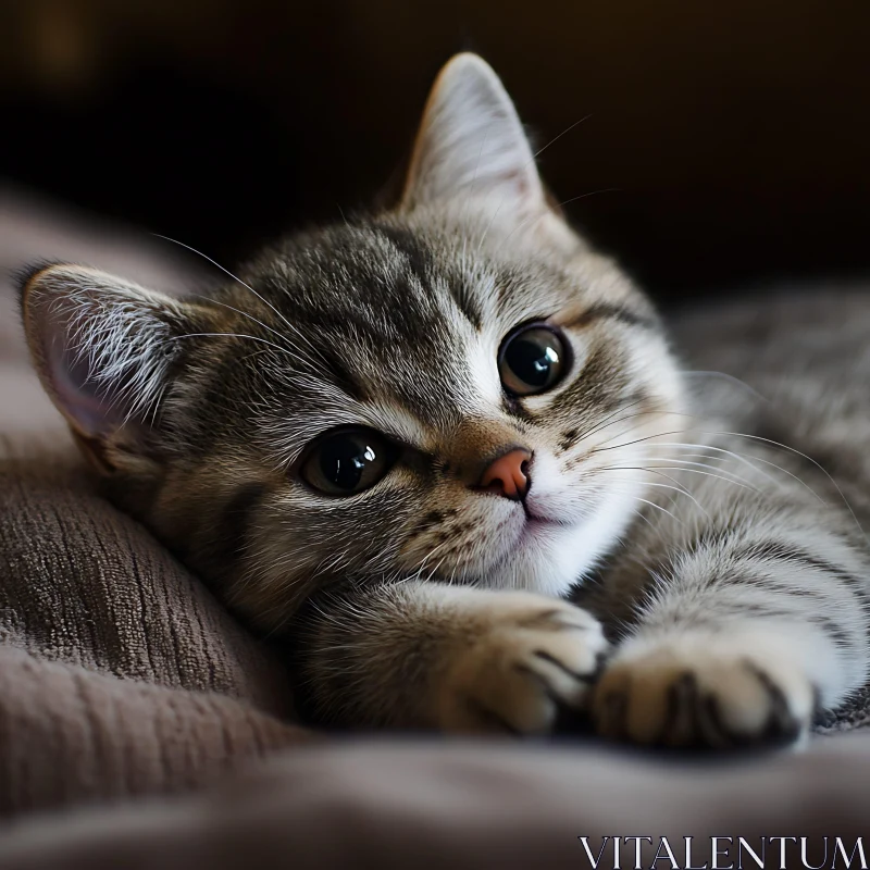 Close-Up of an Adorable Kitten