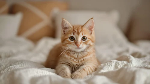 Cute Fluffy Kitten Relaxing