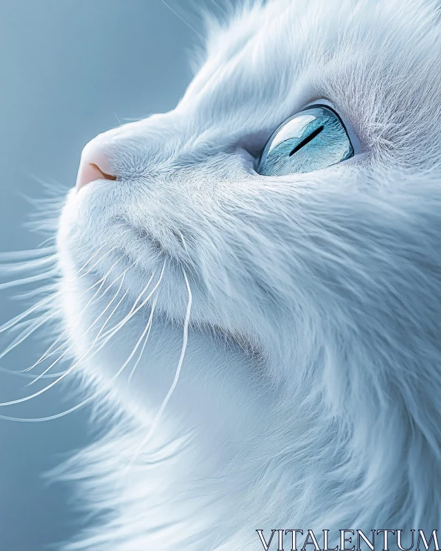 Side Profile of White Cat