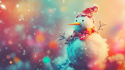 Festive Snowman in Winter Wonderland
