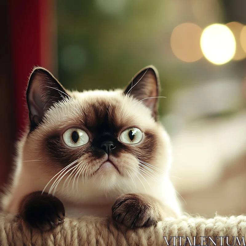 Close-Up of a Blue-Eyed Cat