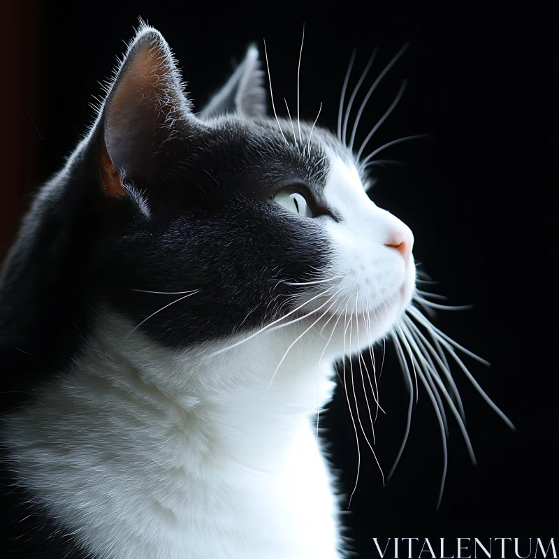 Black and White Cat Close-Up