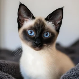 Siamese Kitten with Blue Eyes